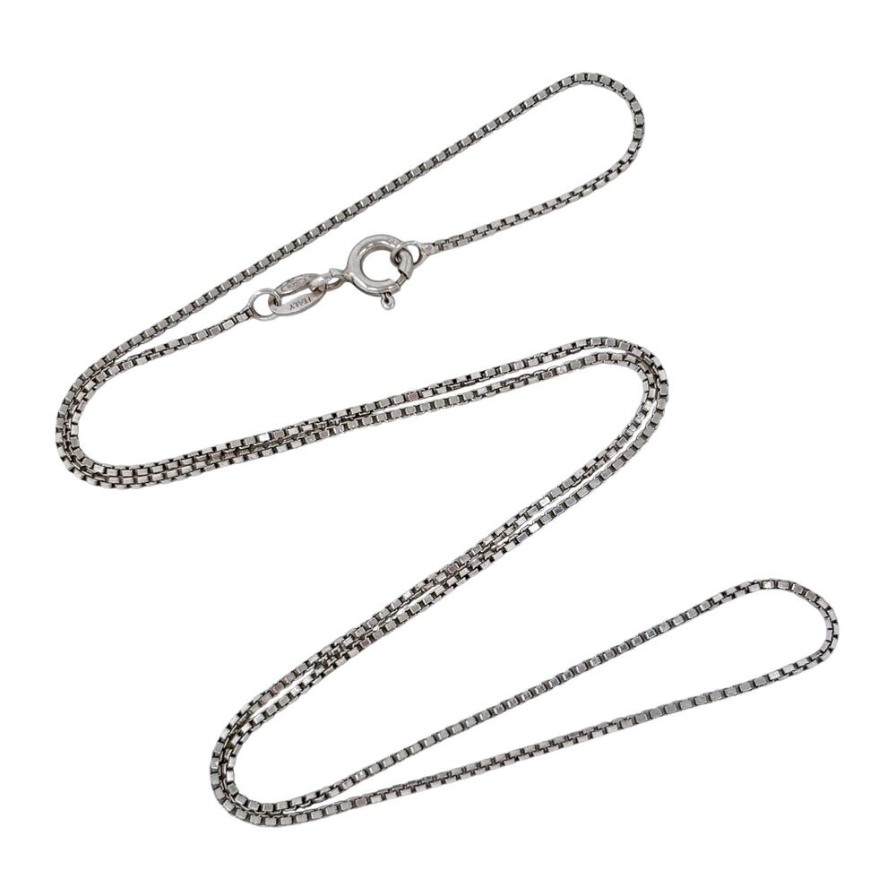 Vintage Italy Sterling Silver 925 Box Chain Necklace 18"